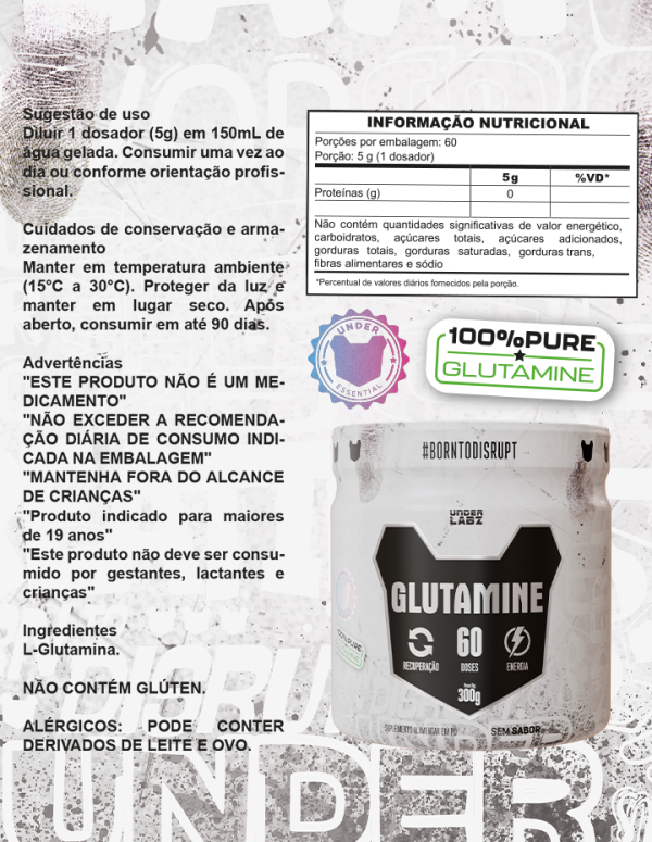 GLUTAMINA 100% PURE BORNTODISRUPT 300G - Image 4